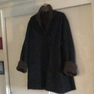 All Wool Reversible Thigh-Length Coat